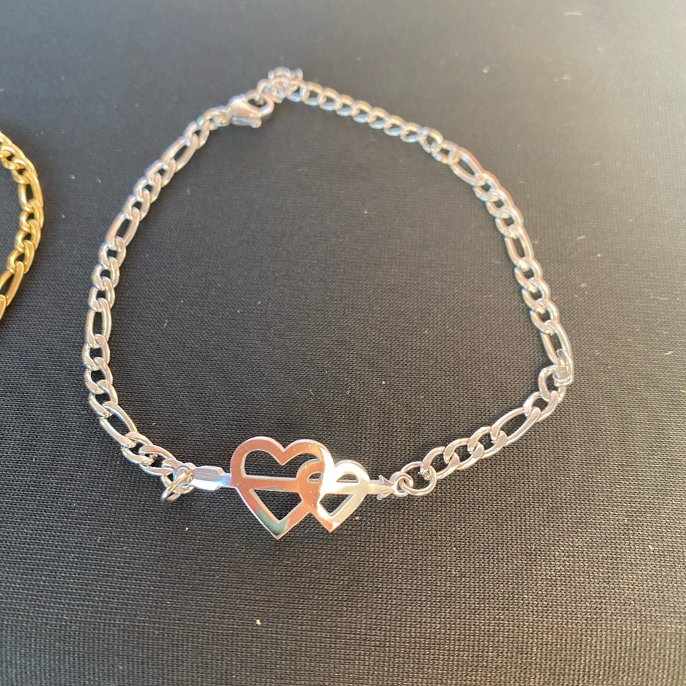 Silver Heart Chain Bracelet